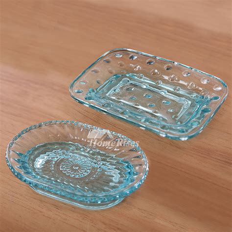 cheap blue glass soap dish carved ovalrectangular shaped