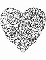 Coloring Rose Heart Pages Made Printable Hearts Supercoloring Drawing Adults Adult Super Diamond Categories sketch template