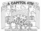 Coloring July 4th Fourth Kids Pages Capitol Coloringbay sketch template