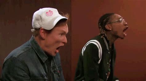 screaming wiz khalifa by team coco find and share on giphy