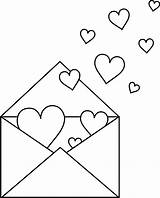 Valentine Clipart Envelope Coloring Heart Clip Outline Letter Colorable Note Pages Color Valentines Cliparts Sweetclipart Hearts Line Drawing Letters Sheets sketch template