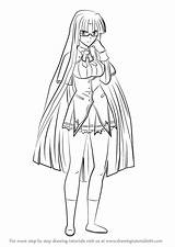 Dxd School High Tsubaki Shinra Draw Drawing Step Tutorials Anime Drawingtutorials101 Manga Vanguard Cardfight sketch template