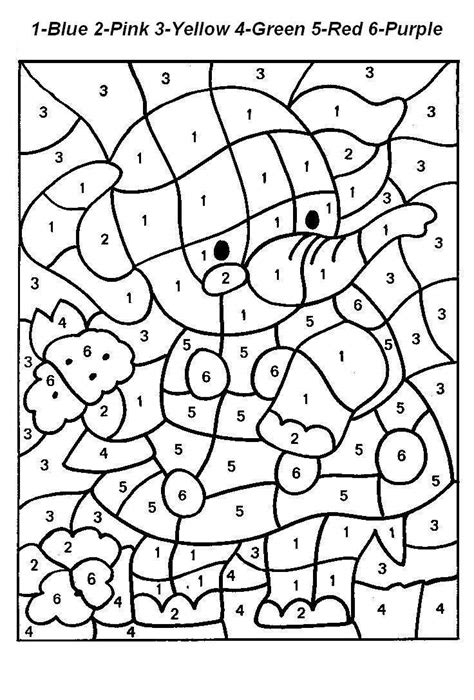 gambar  printable color number coloring pages colour numbers easy