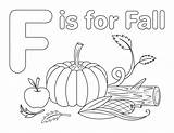 Coloring Fall Pages Letter Printable sketch template