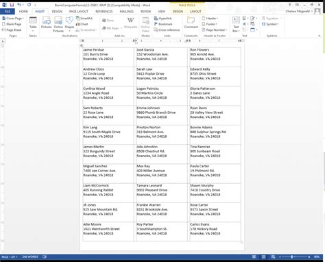 address labels design  microsoft word burris computer forms