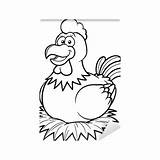 Nest Pixers Hen Coloring Illustration Vector Wall Book sketch template