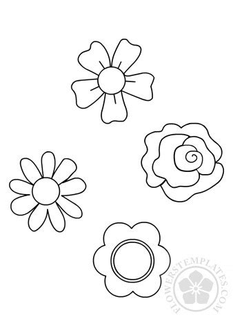 flowers set coloring page flowers templates