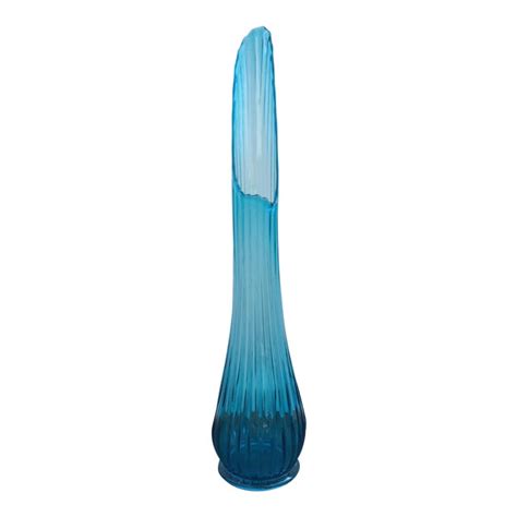 Vintage Viking 28 Tall Blue Swung Glass Vase Chairish