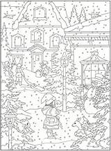 Coloring Winter Pages Freebie Snow Stamping Scene Kids sketch template