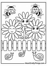 Coloring Garden Flowers Iheartcraftythings Darker Snails Bees sketch template