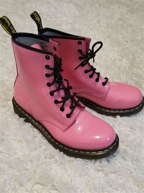 martens  boot  bubblegum pink sz   euc minor discoloration  side   boot