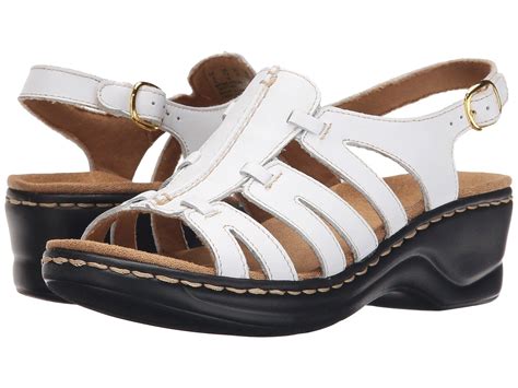 clarks lexi marigold  white leather womens sandals lyst