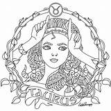Coloring Pages Zodiac Taurus Fairy Mandalas Para Mandala Adult Colouring Colorear Printable Adults Mujeres Dibujos Signs Pintar Signos Color Beauty sketch template