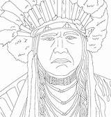 Native Coloring Pages American Chief Indian Color Printables Getcolorings Colo Printable sketch template