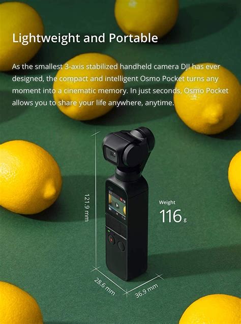 dji osmo pocket handheld  axis gimbal  integrated  mp camera black buy  price