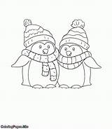 Coloring Pages Two Penguins High Kids Site Quality Coloringpages sketch template