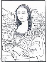 Vinci Da Coloring Pages Mona Lisa Leonardo Paintings Color Funnycoloring Renaissance Famous Realistic sketch template