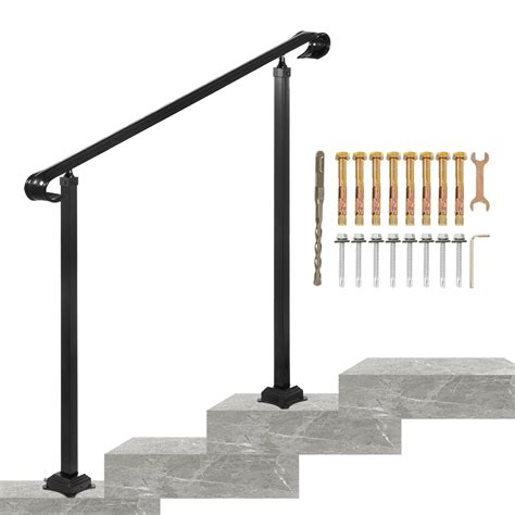 Buy Vevor Wrought Iron Handrail Fit 2 Or 3 Steps Handrail For Outdoor