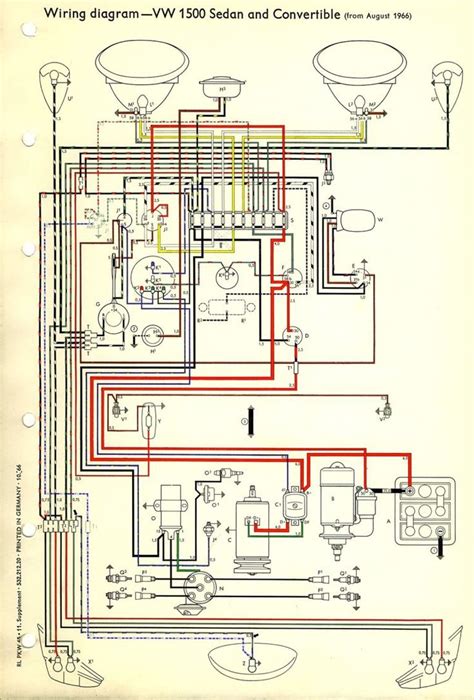 thesamba  type  wiring diagrams   vw beetle diagram vw beetles vw bug vw super beetle