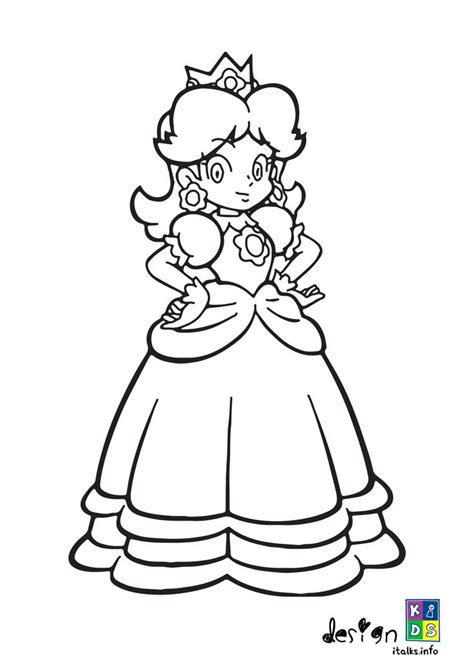 princess daisy mario coloring page