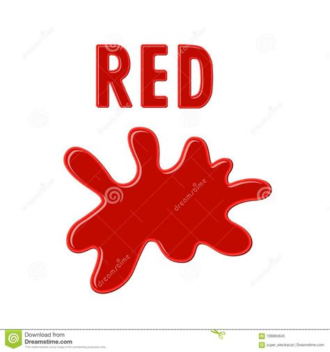 sign red  red paint blot  white background color ink drop