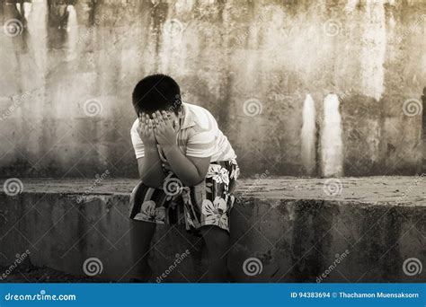 asian boy crying    wall stock photo image  scared