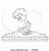 Sand Coloring Outline Playing Boy Clipart Box Sandpit Bannykh Alex Illustration Royalty Poster Print Rf Printable Digital Available Template Clipartof sketch template