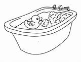 Coloring Bath Rubber Duck Ducky Tub Pages Going Time Kids sketch template