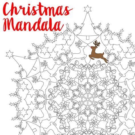 christmas mandala coloring page  adults holiday  tocolor