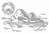 Drawing Iceberg Melting Vector Illustrations Draw Ocean Sun Eps  Stock sketch template