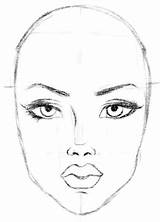 Croqui Rosto Maquiagem Mulher Maquiar sketch template
