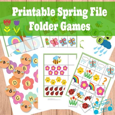 simplicity  printable file folder games  preschool tara blog
