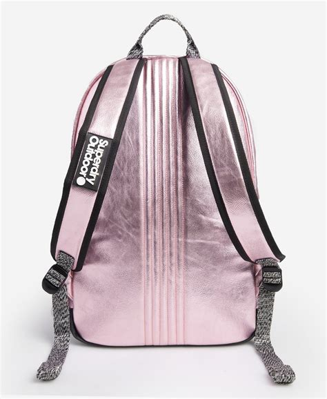 womens disco backpack  rose foil superdry