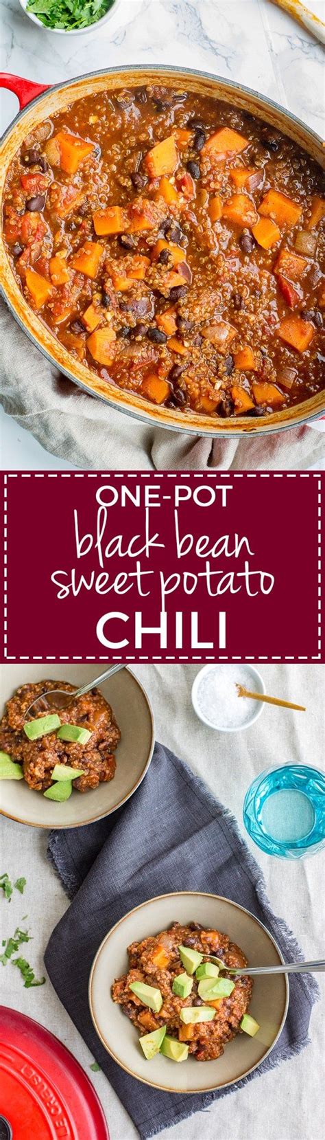 one pot sweet potato black bean chili recipe