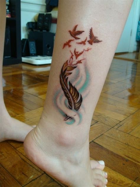 Artistic Feather Tattoos On The Leg Tattoomagz › Tattoo Designs