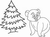 Next Preposition Flashcards Coloring Bear Tree Drawings Christmas sketch template