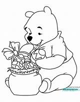 Easter Coloring Winnie Disney Pages Pooh Printable Disneyclips Basket Eggs Bunny Mouse Minnie sketch template