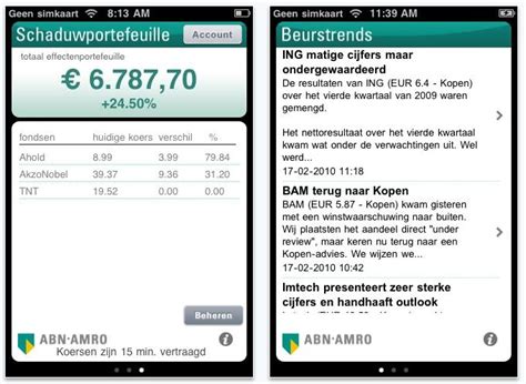 abn amro lanceert iphone app voor beleggers finno