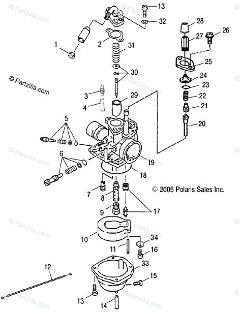polaris atv  oem parts diagram  carburetor cb partzillacom