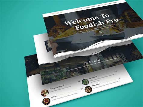 foodish pro single page food website template  header  footer