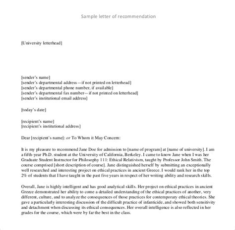 reference letter templates   word  documents