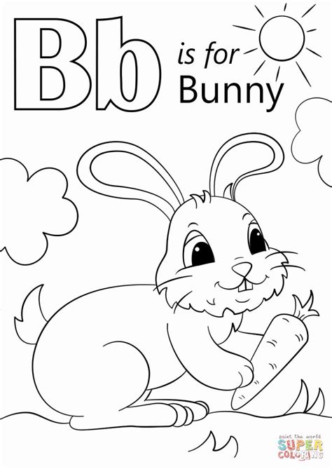 letter  printable fresh letter    bunny coloring page abc
