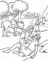 Samaritan Good Coloring Pages Bible Story Kids sketch template