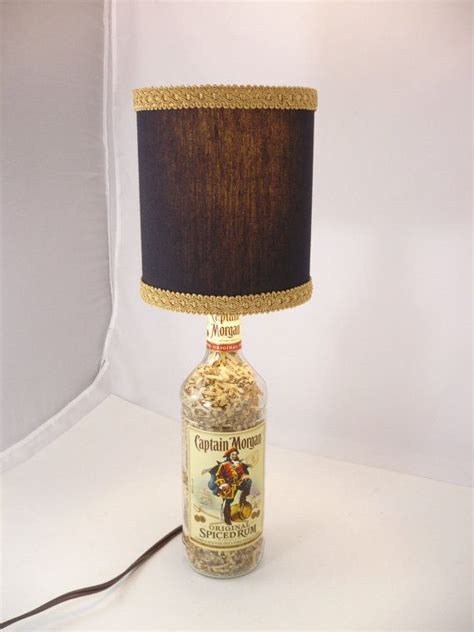 captain morgan liquor bottle lamp  handcrafted  hystreasures  liquor bottle lamp