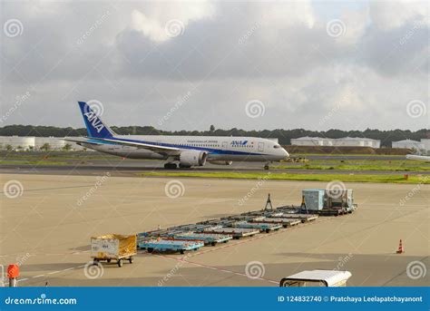 Tokyo July 2018 All Nippon Airways Ana Aircraft And Services Vehicle