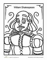 Shakespeare Coloring Pages William Macbeth Hamlet Template Library Education Worksheet Sheets Kids Choose Board sketch template