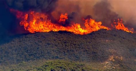 explosive wildfire burning across santa barbara cbs news