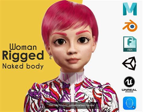 5 realistic stylized cartoon females 3d naked women collection cgtrader