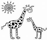 Coloring Giraffe Family Sun Wecoloringpage Pages sketch template