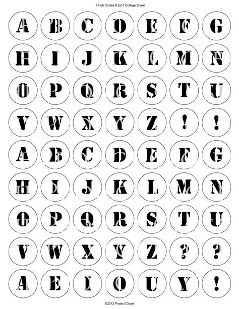 items similar  stencil alphabet letters black  white